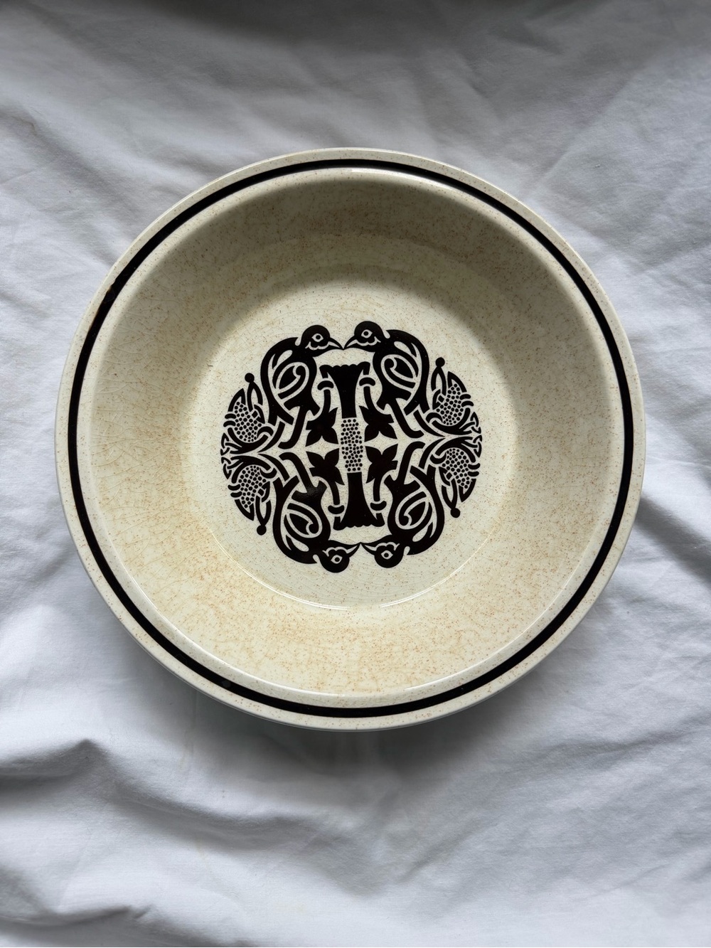 Vintage 70’s Brendan Erin stone “Celtic Bird” large bowl